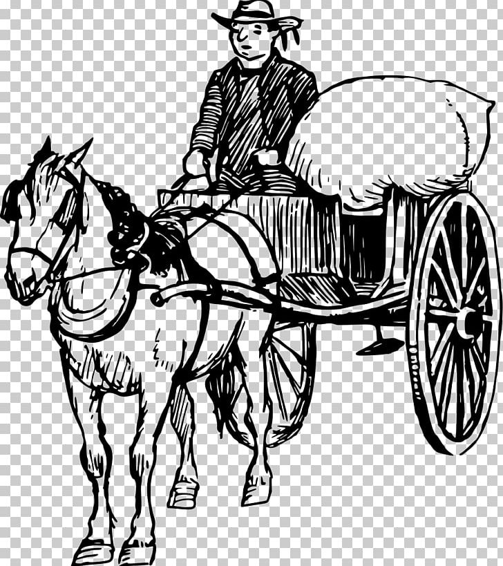 Horse Drawing Cart PNG, Clipart, Animals, Black And White, Bridle, Carriage, Chariot Free PNG Download