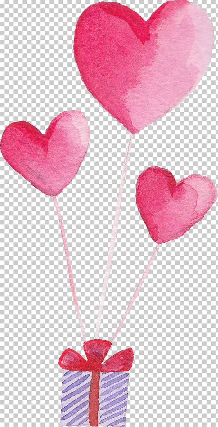 Balloon Heart Cartoon Watercolor Painting Pink PNG, Clipart, Balloon, Box, Cartoon, Decoration, Designer Free PNG Download