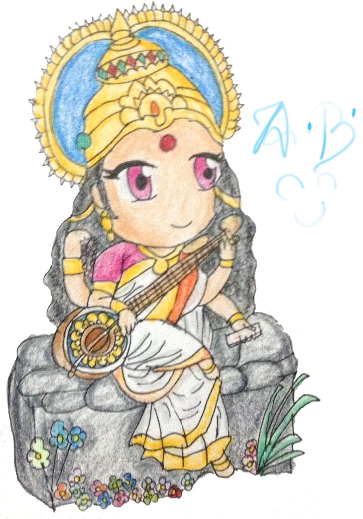 Saraswati Art Deity Brahmani PNG, Clipart, Art, Artwork, Brahma, Brahmani, Deity Free PNG Download