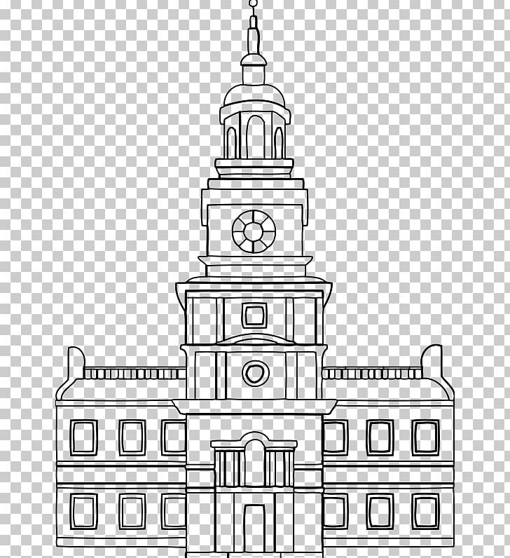 Independence Hall Independence National Historical Park Drawing PNG, Clipart, Area, Black And White, Building, City Hall, Coloring Book Free PNG Download