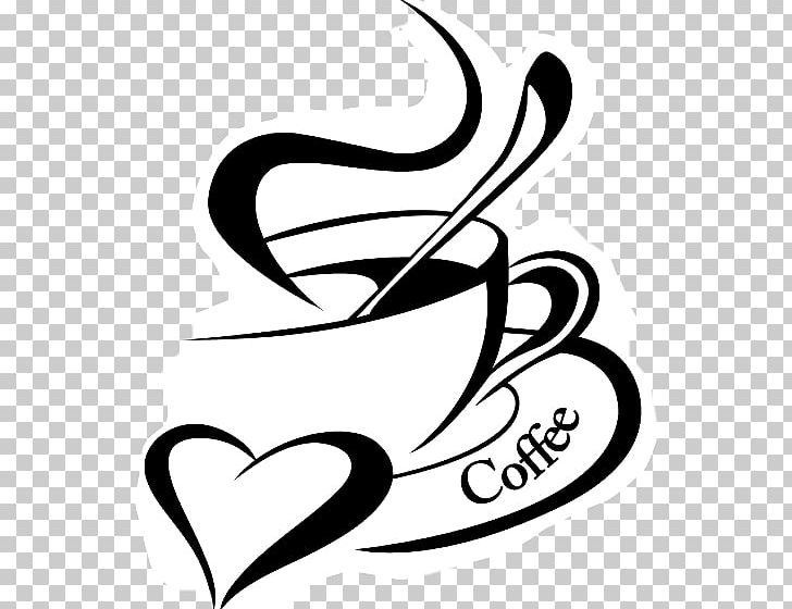 Coffee Sticker Wall Decal Mug Paper PNG, Clipart, Artwork, Black, Black And White, Cafe, Calligraphy Free PNG Download