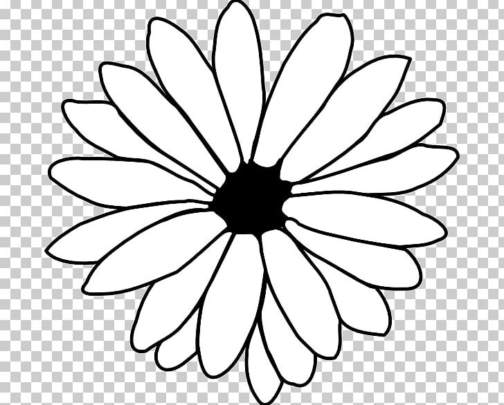 black and white flower outline