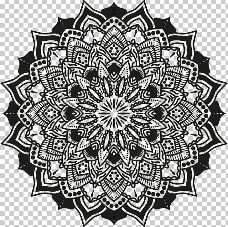 Mandala Graphics Poster Illustration PNG, Clipart, Art, Black And White, Circle, Doily, Drawing Free PNG Download