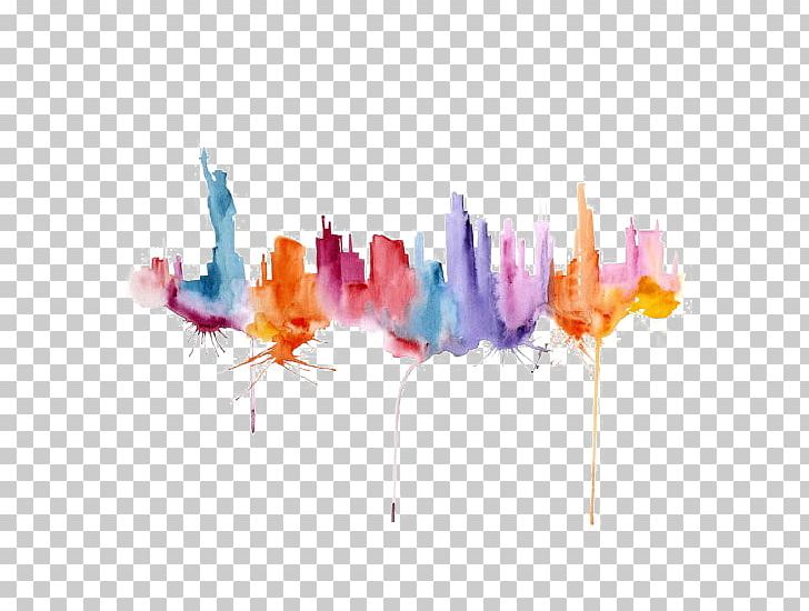 New York City Watercolor Painting Skyline Webb On Watercolor PNG, Clipart, Abstract, Acrylic Paint, Art, Canvas, City Free PNG Download