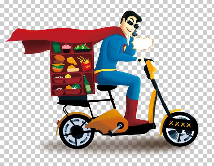 Clark Kent Take-out Restaurant Cartoon PNG, Clipart, Animation, Bicycle Accessory, Car, Chibi Superman, Delivery Free PNG Download