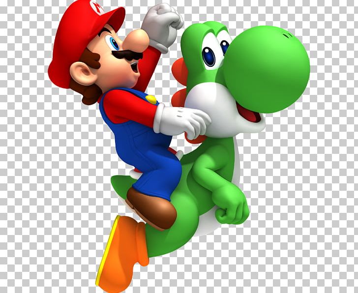 New Super Mario Bros. Wii Mario & Yoshi PNG, Clipart, Bros, Cartoon, Computer Wallpaper, Fictional Character, Figurine Free PNG Download