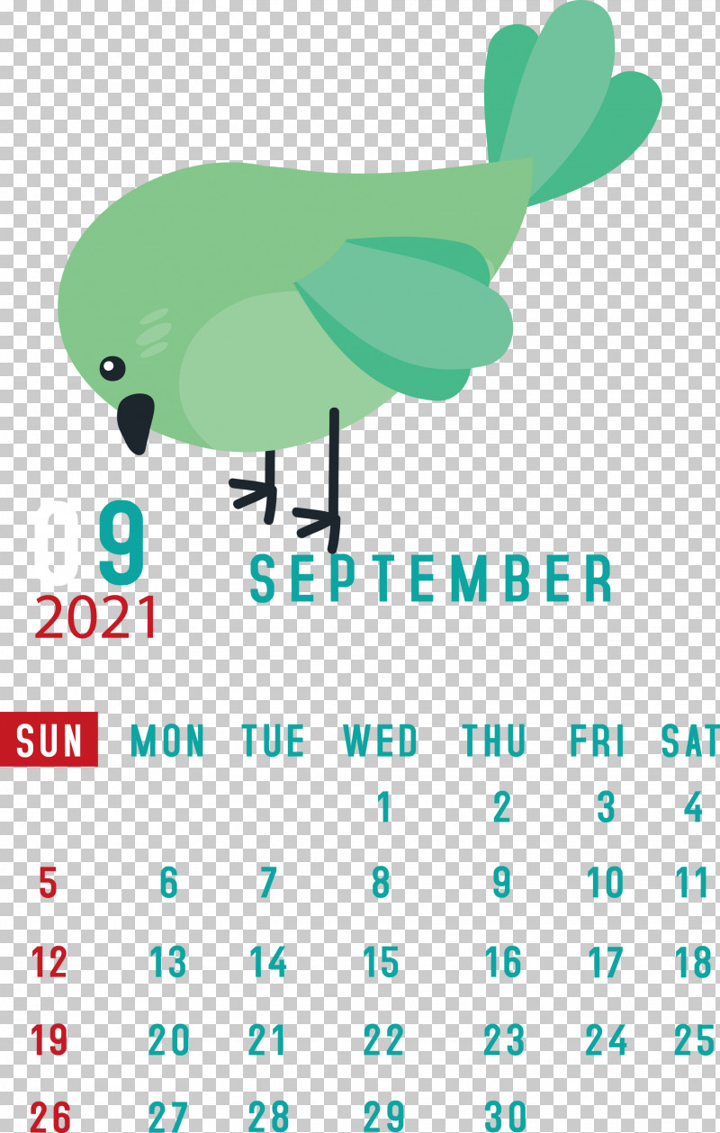 September 2021 Printable Calendar September 2021 Calendar PNG, Clipart, Beak, Diagram, Green, Leaf, Logo Free PNG Download