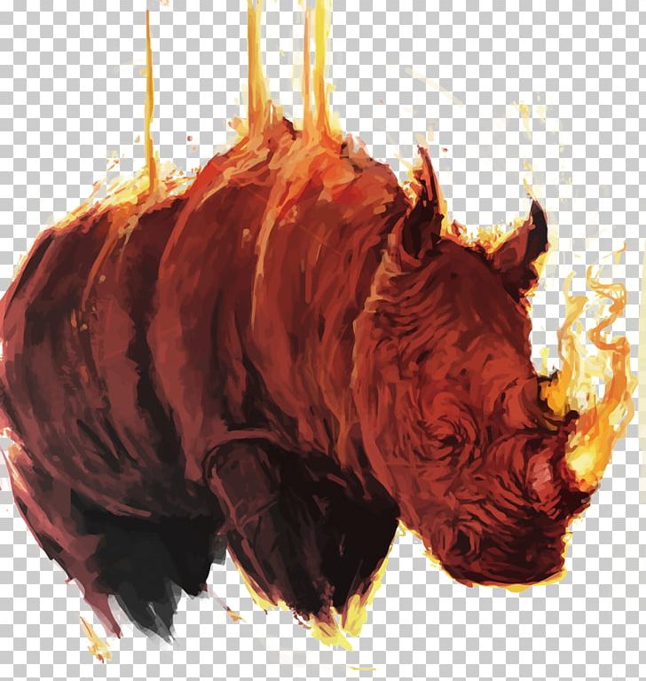 Rhinoceros Flame Euclidean Art PNG, Clipart, Animal, Animals, Art, Cartoon Rhino, Commercial Use Rhino Free PNG Download