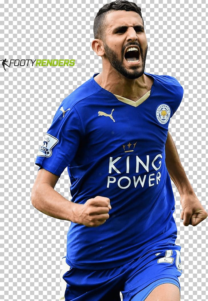 Riyad Mahrez Leicester City F.C. Premier League Football Player Sport PNG, Clipart, Blue, Clothing, Electric Blue, Football Player, Goal Free PNG Download