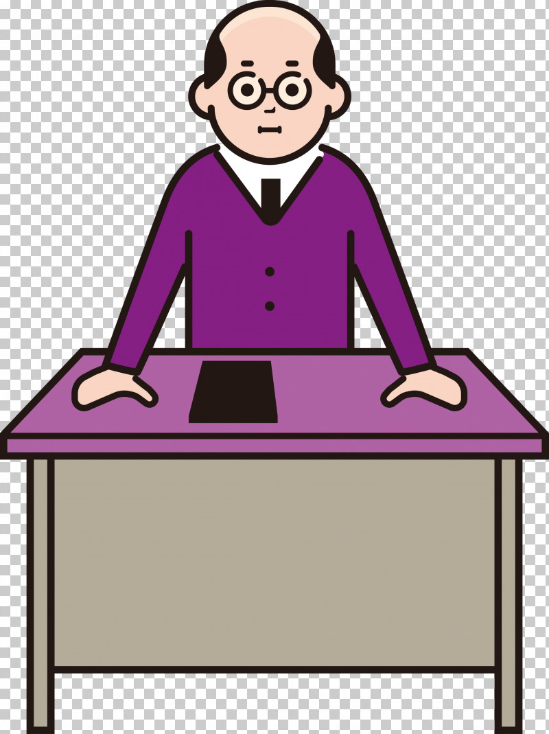 Teacher Desk Male PNG, Clipart, Behavior, Cartoon, Desk, Education, Furniture Free PNG Download