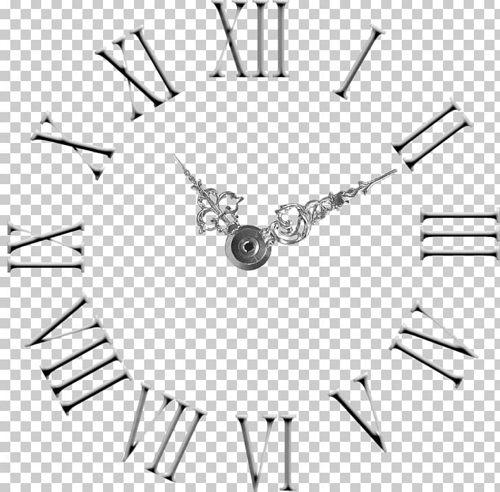 Clock Face Roman Numerals Numeral System Wall Decal PNG, Clipart, Angle, Area, Black And White, Body Jewelry, Circle Free PNG Download