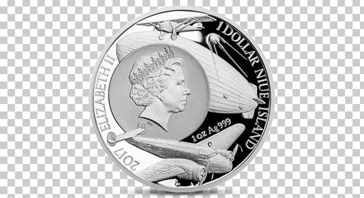 Silver Coin Silver Coin Flight Niue PNG, Clipart, 2017, Airship, Black And White, Brand, Coin Free PNG Download