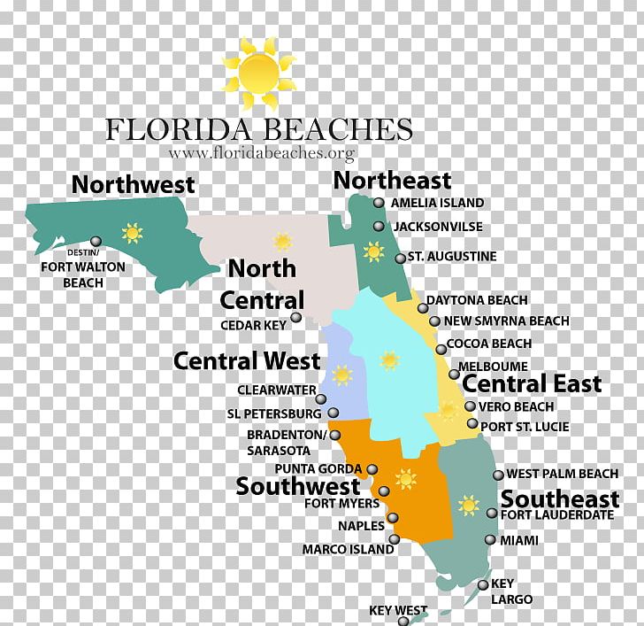 Jacksonville Beaches Destin Miami Beach Map PNG, Clipart,  Free PNG Download