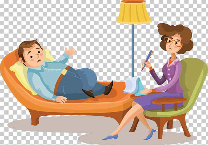 Psychotherapist Cartoon Psychologist Illustration PNG, Clipart, Child, Conversation, Dialogue, Family Health, Furniture Free PNG Download