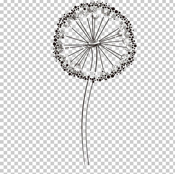 Taraxacum Platycarpum Common Dandelion Illustration PNG, Clipart, Black And White, Black Dandelion, Body Jewelry, Cartoon, Circle Free PNG Download