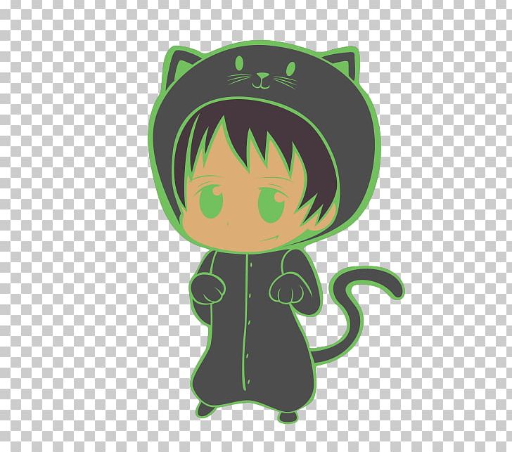 Cat Illustration Green Product Design PNG, Clipart, Ai Mikaze, Animals, Black, Carnivoran, Cat Free PNG Download