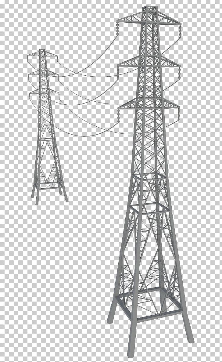 Transmission Tower Electricity Electric Power Transmission Overhead Power Line High Voltage PNG, Clipart, 3d Computer Graphics, 3d Modeling, Angle, Autodesk 3ds Max, Black And White Free PNG Download
