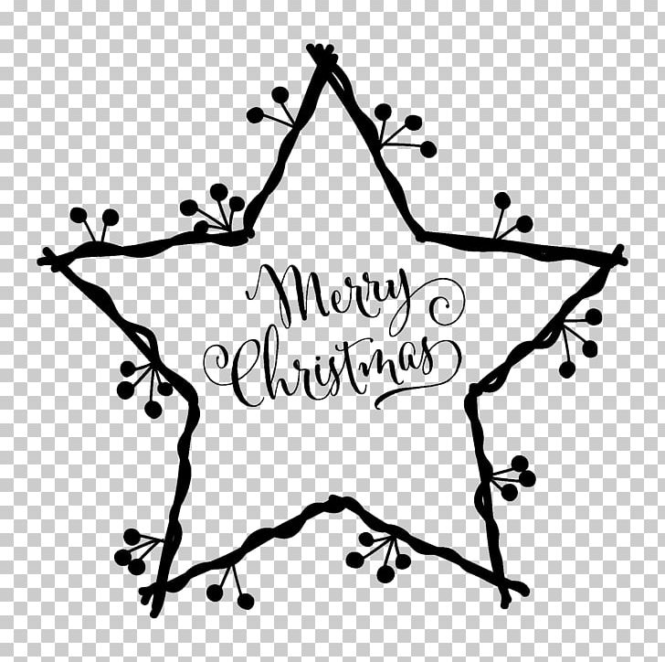 White Christmas Star Of Bethlehem Christmas Card PNG, Clipart, Art, Artwork, Black, Black And White, Branch Free PNG Download