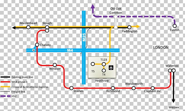 Windsor Link Railway Heathrow Airport Transport Crossrail Service PNG, Clipart, Angle, Area, Brand, Crossrail, Diagram Free PNG Download