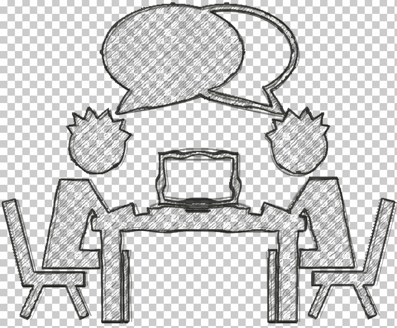 Academic 1 Icon Computer Icon Students Talking On A Table With A Computer Icon PNG, Clipart, Academic 1 Icon, Behavior, Black And White, Chair, Computer Icon Free PNG Download