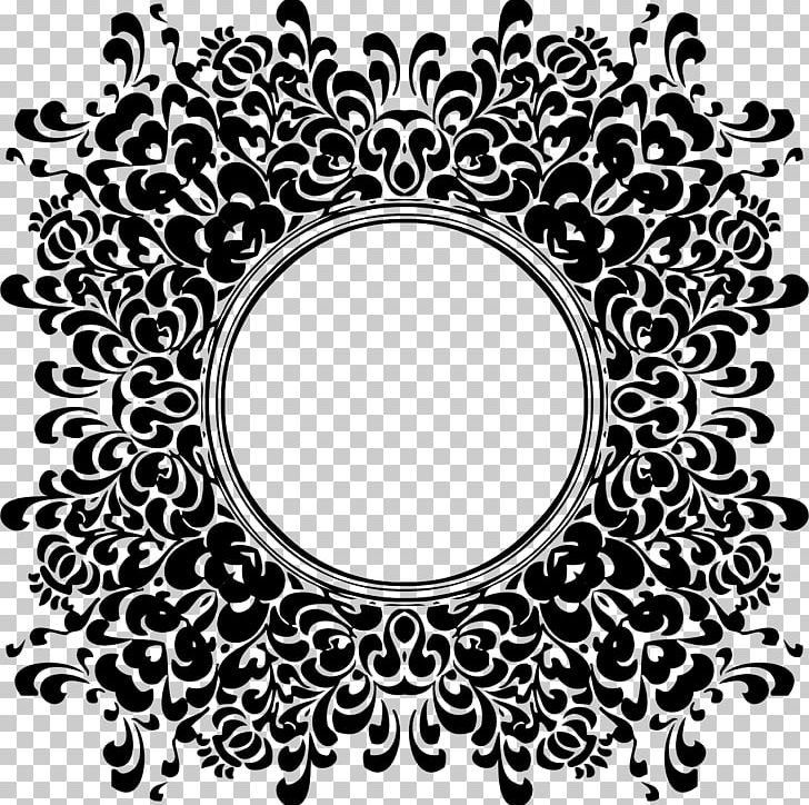 Black And White Floral Design Art PNG, Clipart, Art, Black And White, Circle, Decorative Arts, Floral Design Free PNG Download
