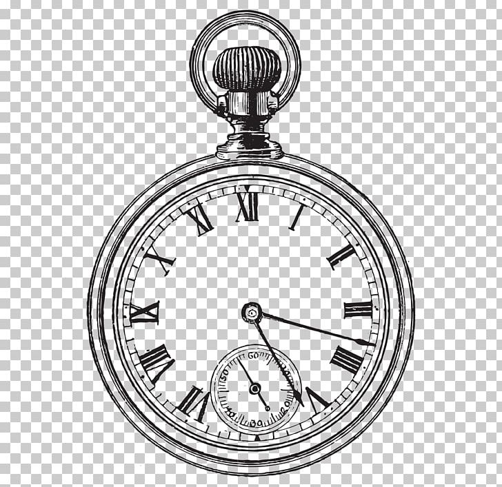 Pocket Watch Clock PNG, Clipart, Alarm Clock, Antique, Black And White,  Body Jewelry, Cartoon Free PNG