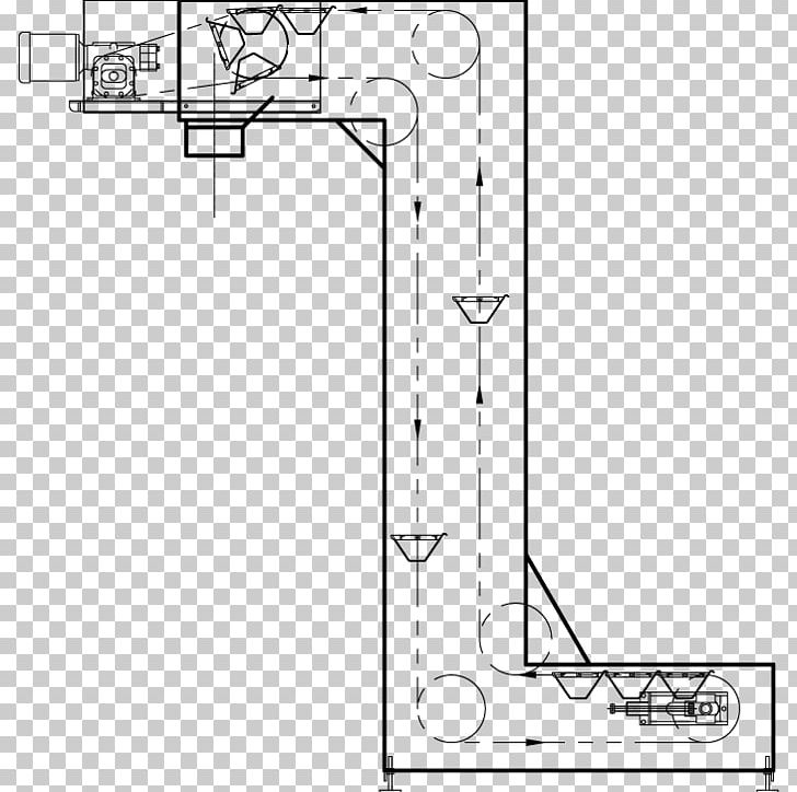 Bucket Elevator Conveyor System Technical Drawing PNG, Clipart, Angle, Area, Artwork, Auto Part, Black And White Free PNG Download