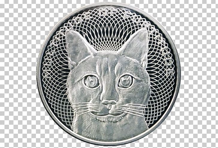 Whiskers Tabby Cat Silver Precious Metal PNG, Clipart, Black And White, Bullion, Bullion Coin, Cat, Cat Like Mammal Free PNG Download