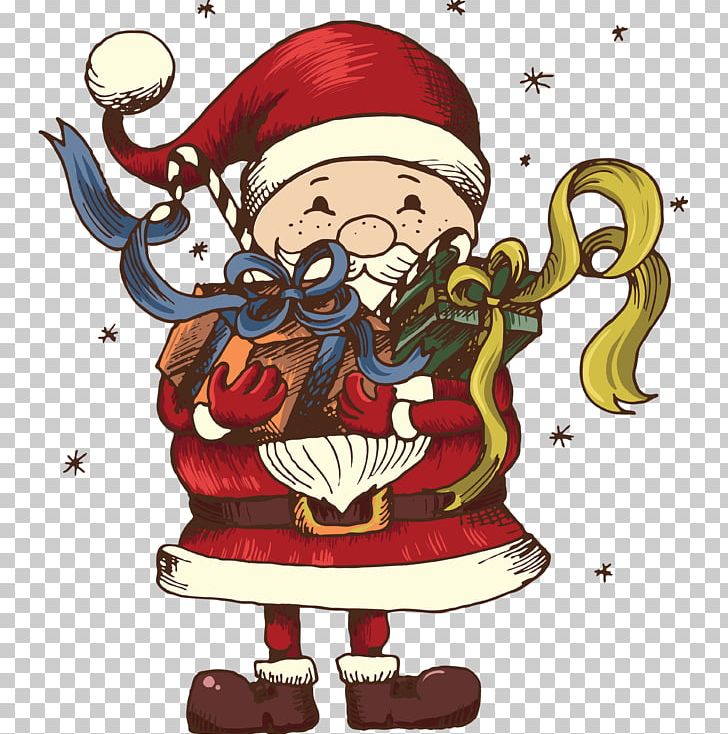 Santa Claus Christmas Tattoo Illustration PNG, Clipart, Cartoon, Christmas Card, Christmas Decoration, Creative Artwork, Creative Background Free PNG Download