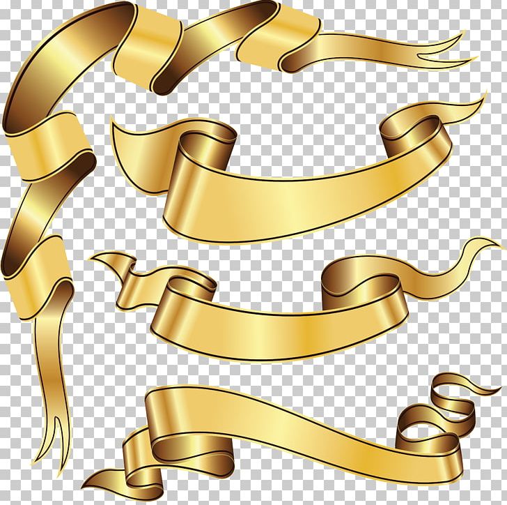 Ribbon Gold Paper PNG, Clipart, Banner, Brass, Clip Art, Collection, Color Free PNG Download