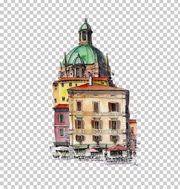 Watercolor Painting Drawing Architecture Sketch PNG, Clipart, Architecture, Balloon Cartoon, Boy Cartoon, Building, Buildings Free PNG Download