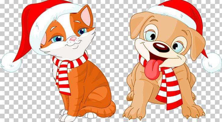 Cat Kitten Puppy Dachshund Santa Claus PNG, Clipart, Animals, Art, Carnivoran, Cartoon, Cat Free PNG Download