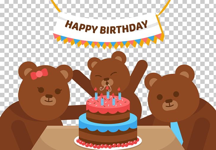 Birthday Illustration PNG, Clipart, Bear Vector, Birthday Cake, Birthday Card, Cake, Cake Decorating Free PNG Download