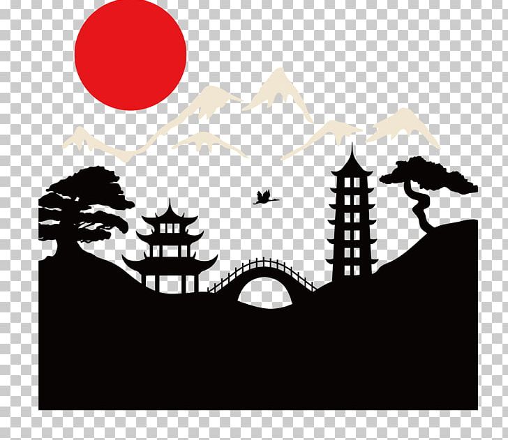 Japan Landscape Painting PNG, Clipart, Black And White, Brand, Chinese Style, Computer Wallpaper, Euclidean  Free PNG Download