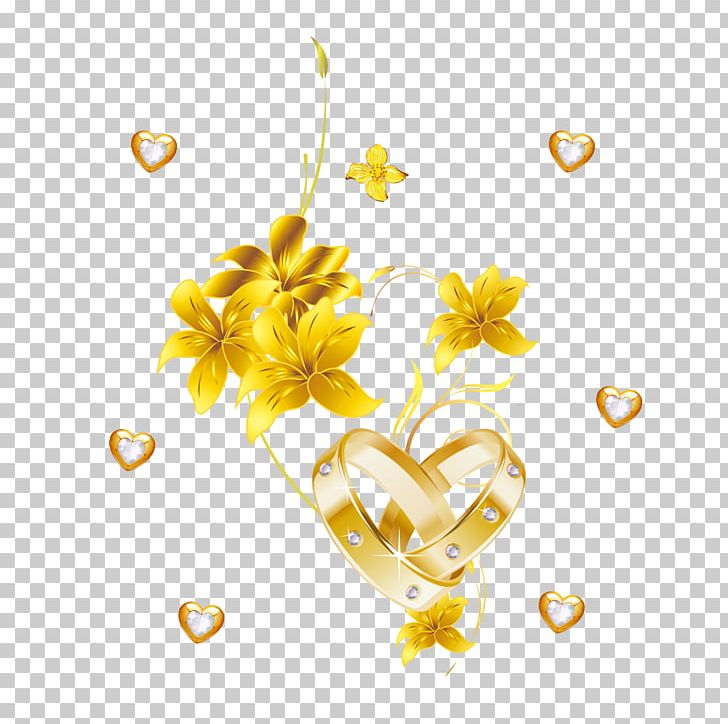 Gold Yellow Flower Jewellery PNG, Clipart, Branch, Color, Decorative Patterns, Design, Designer Free PNG Download