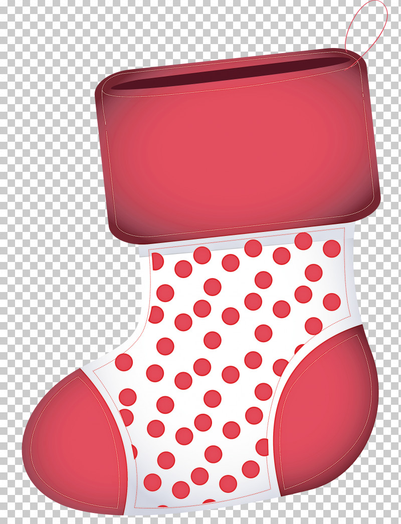 Christmas Stocking PNG, Clipart, Christmas Stocking, Footwear, Pink, Polka Dot, Red Free PNG Download