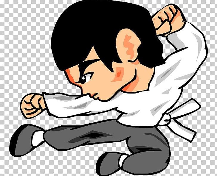 karate cartoon flying kick