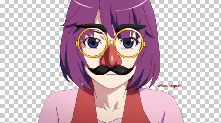 Monogatari Series Nekomonogatari Anime Nisemonogatari Koimonogatari PNG, Clipart, Anime, Bakemonogatari, Cartoon, Disguise, Eyewear Free PNG Download