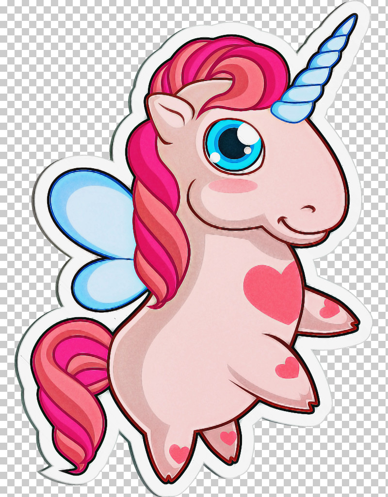 Cartoon Pink Nose Mane Sticker PNG, Clipart, Cartoon, Horse, Mane, Nose, Pink Free PNG Download