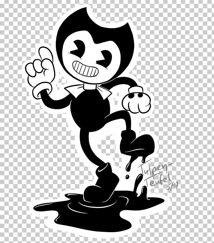 Bendy And The Ink Machine Drawing TheMeatly Games Fan Art PNG, Clipart, Artwork, Bad Moon Rising, Bendy And The Ink Machine, Black, Black And White Free PNG Download