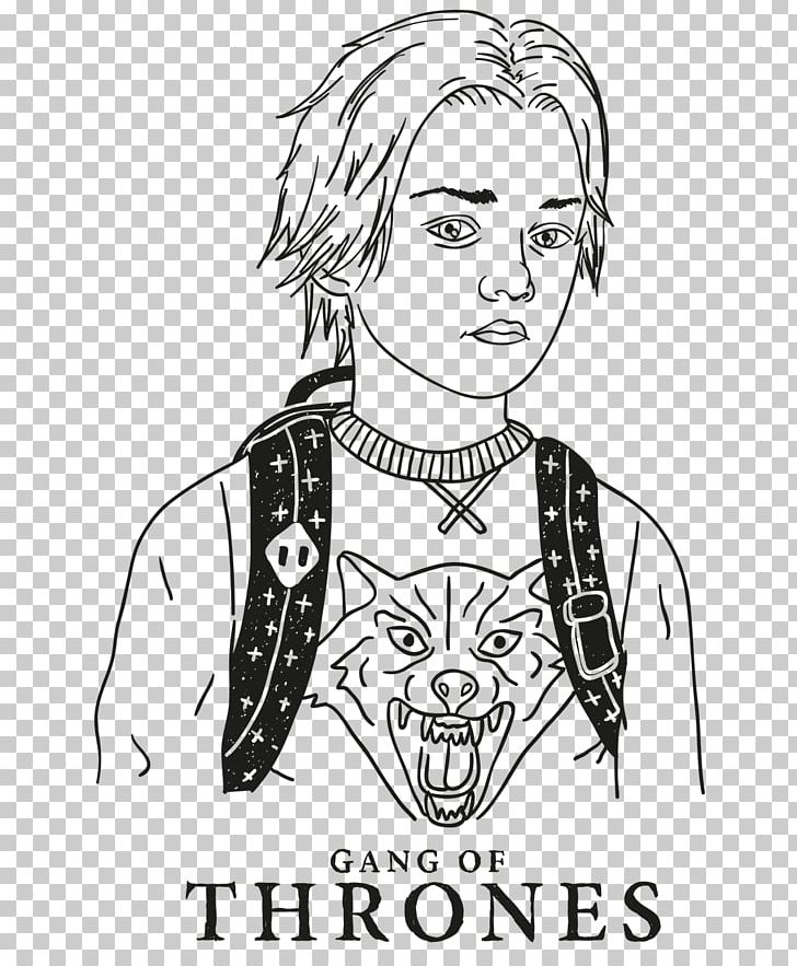 Game Of Thrones Arya Stark Drawing Line Art Character PNG, Clipart, Arm, Black, Cartoon, Face, Fashion Illustration Free PNG Download