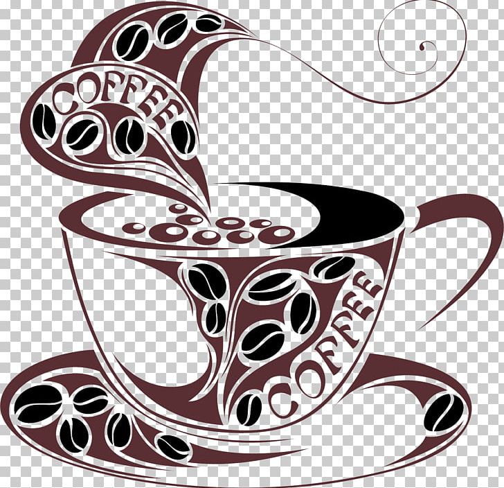 Cafe Instant Coffee Tea Espresso PNG, Clipart, Black And White, Cafe, Cafe Design, Coffee, Coffee Bean Free PNG Download