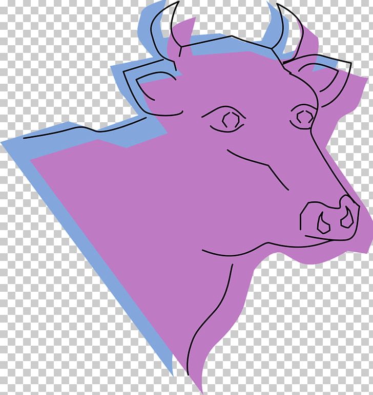 Cattle Drawing Purple PNG, Clipart, Animals, Art, Cartoon, Cattle, Cattle Like Mammal Free PNG Download