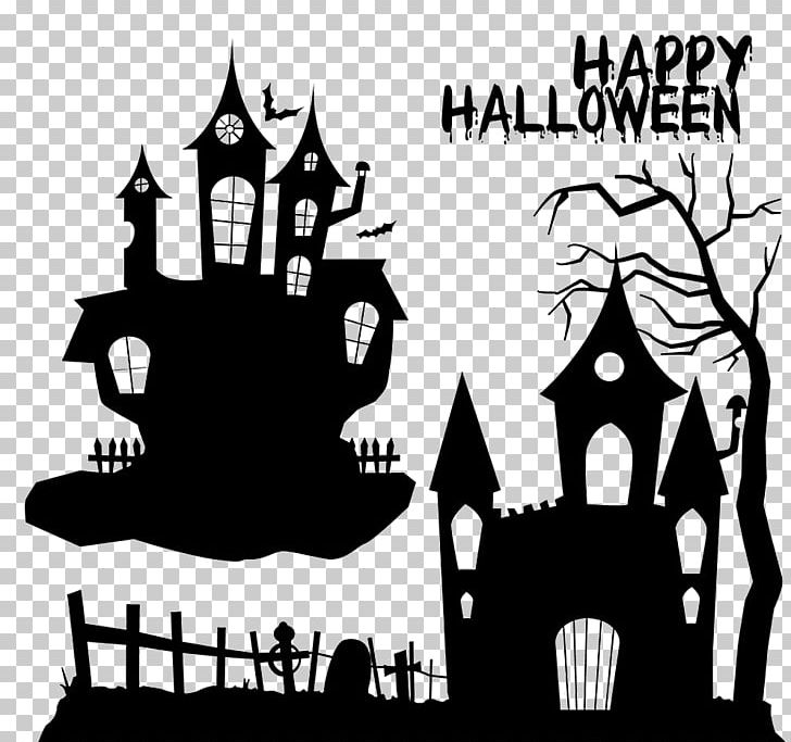 Halloween Castle PNG, Clipart, Black, Black And White, Brand, Cartoon, Festival Free PNG Download
