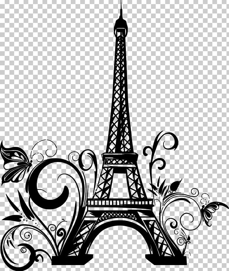 Eiffel Tower Drawing Wall Decal PNG, Clipart, Black And