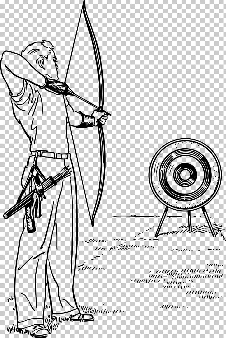 Archery Drawing Bow And Arrow Line Art PNG, Clipart, Angle, Area, Arm, Arrow, Arrow Bow Free PNG Download