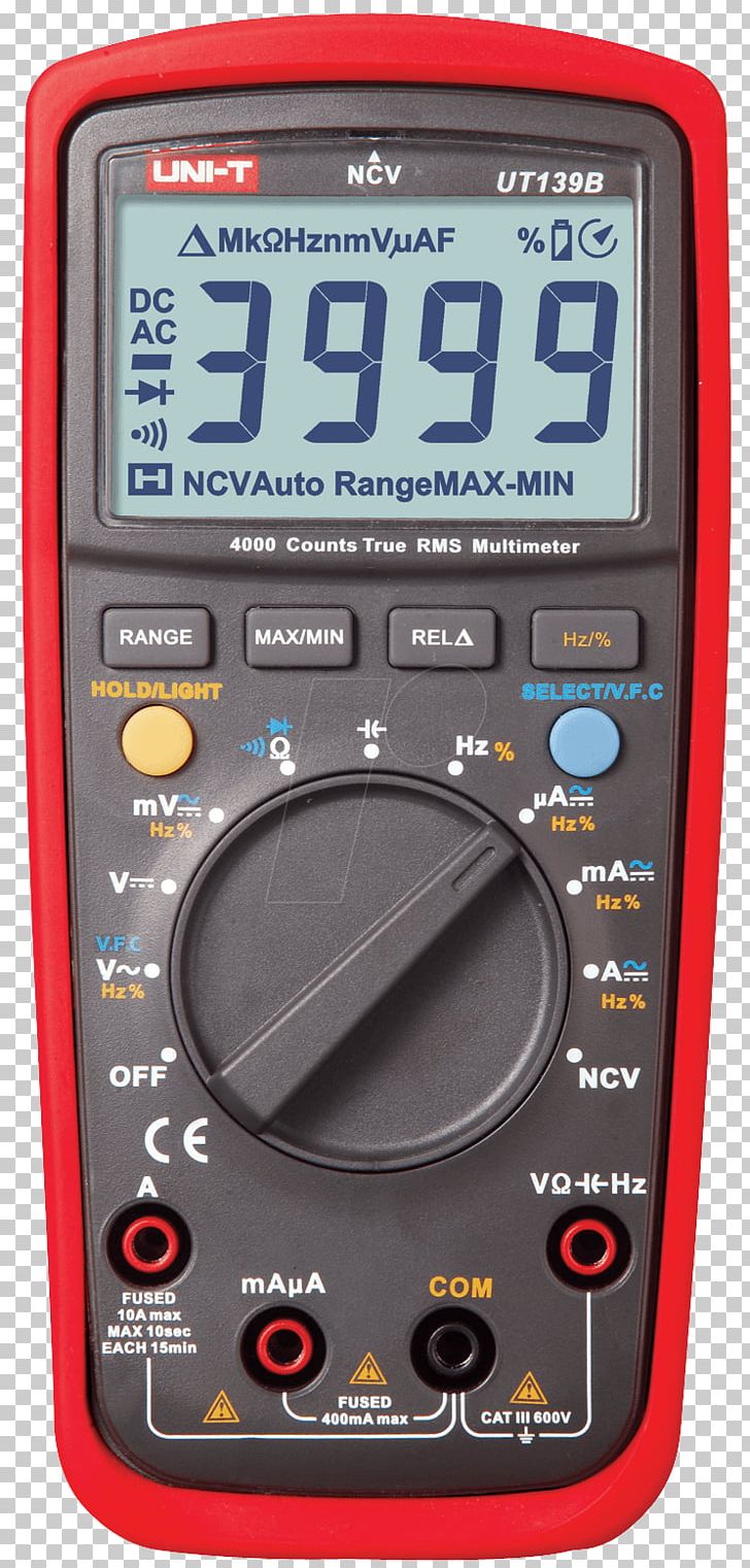 Digital Multimeter True RMS Converter UNI.T Electronics PNG, Clipart, Alternating Current, Direct Current, Electric Potential Difference, Electronic Device, Electronics Free PNG Download
