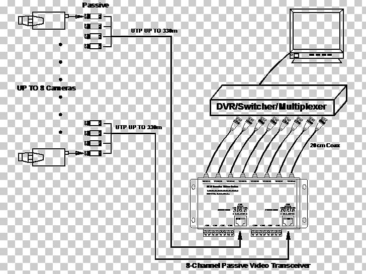 Balun Twisted Pair Category 5 Cable BNC Connector Closed-circuit Television PNG, Clipart, Angle, Auto Part, Balun, Black And White, Category 5 Cable Free PNG Download