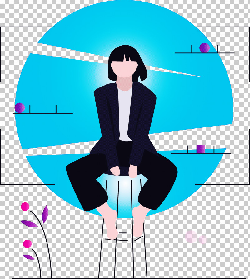 Modern Girl PNG, Clipart, Black Hair, Modern Girl, Turquoise Free PNG Download