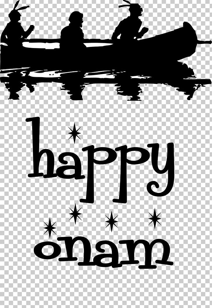 Happy Onam Text Boat Canoe. PNG, Clipart, Americans, Black And White, Brand, Canoe, Curtain Free PNG Download